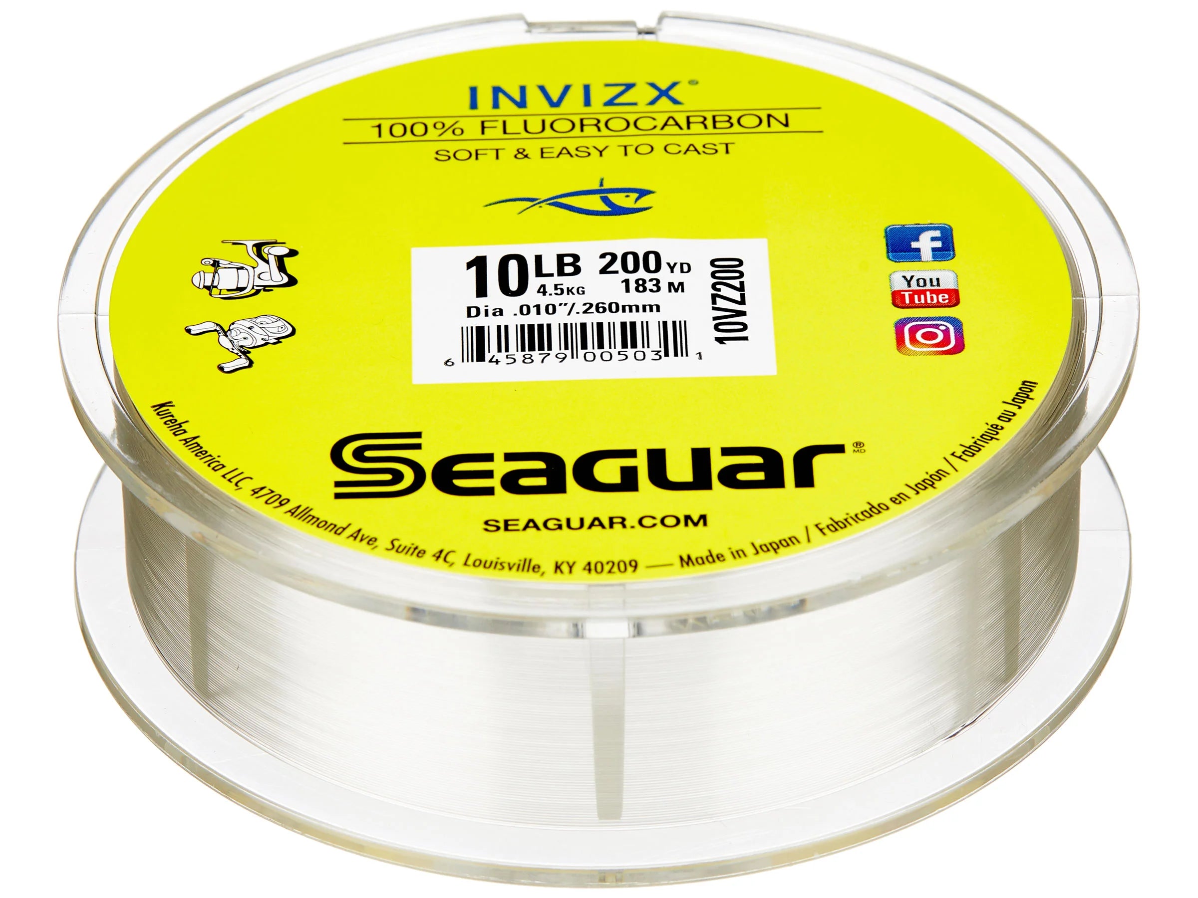 Seaguar InvizX Fluorocarbon 600yd Spools - Bait-WrX