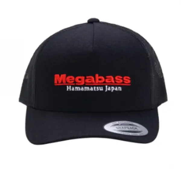 Megabass Classic Trucker Hat, Black & Red Megabass