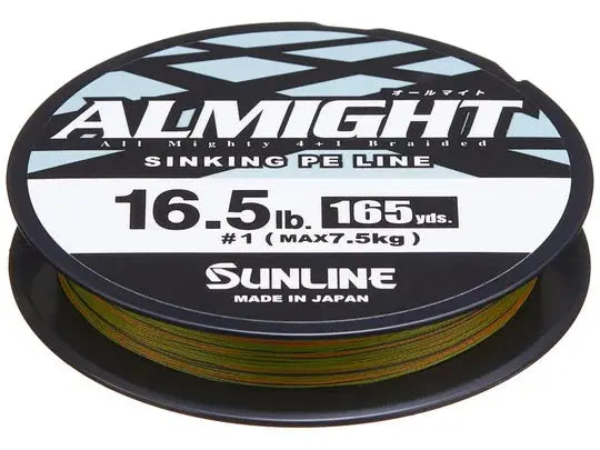 Sunline ALMIGHT Braided Sinking PE Line, 165 yd Olive-Camo Sunline America Co