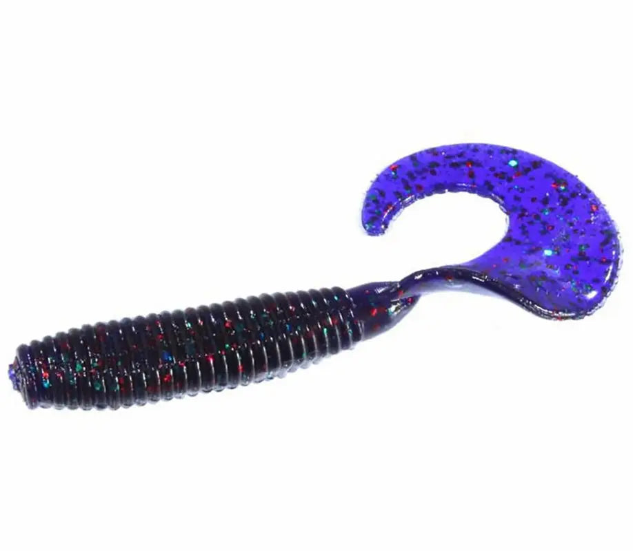 20 ELECTRIC PURPLE 4 Double Tail GRUBS Bass Fishing Lures Twintail Jig  Trailers