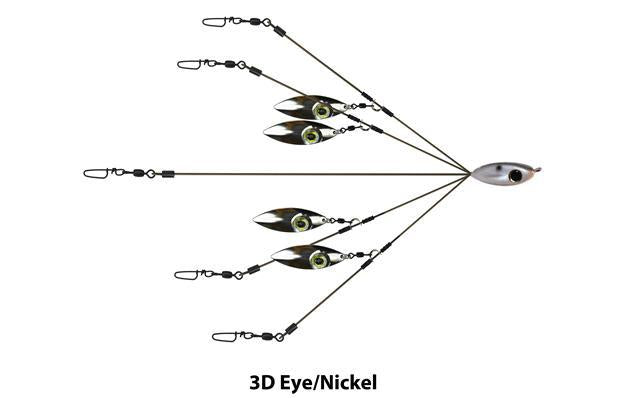 Picasso 8" School-E-Rig Bait Ball Nickel Willow with Eye