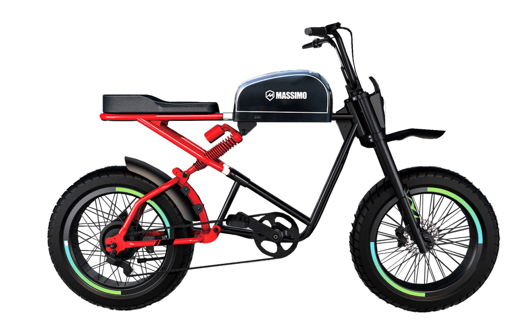 2022 Massimo Urban Runner Electric Bike, Red